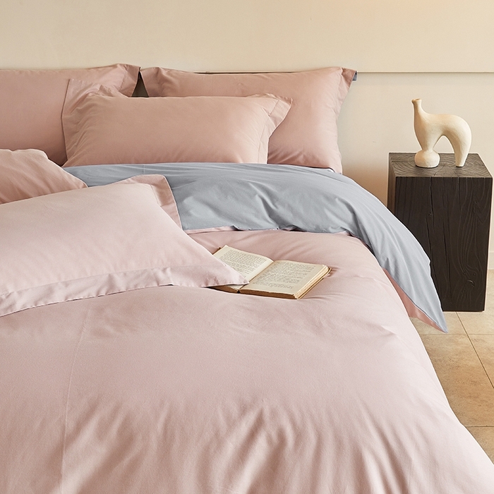 91家纺网 家纺一手货源 找家纺 秀色家纺 2025新款秋冬加厚保暖床上纯色四件套纯棉磨毛全棉床单被套三件套50支-瑞妮 瑞妮-桃红+松灰