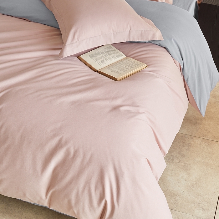 91家纺网 家纺一手货源 找家纺 秀色家纺 2025新款秋冬加厚保暖床上纯色四件套纯棉磨毛全棉床单被套三件套50支-瑞妮 瑞妮-桃红+松灰