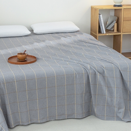 91家纺网 家纺一手货源 找家纺 总【呦呦南宋】水洗棉床单A类母婴级纯棉 单件无印风单双人格子全棉纯色单品床单