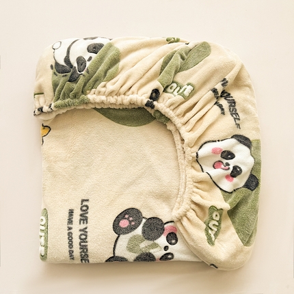 91家纺网 家纺一手货源 找家纺 （总）韩巢家纺 2024新款加厚雪花绒卡通印花保暖牛奶绒珊瑚绒床笠三件套