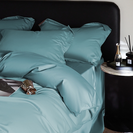 91家纺网 家纺一手货源 找家纺 秀色家纺 2025新款50支贡缎A类轻奢纯色长绒棉四件套全棉纯棉被套高级感床单三件套-雅克 雅克-香芋紫