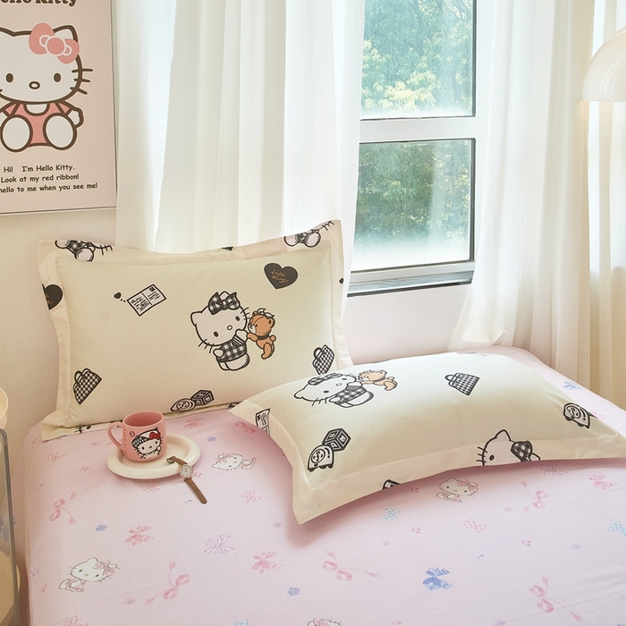 91家纺网 家纺一手货源 找家纺 蘭菲家纺 2024新款全棉小版卡通三丽鸥单被套 小布熊