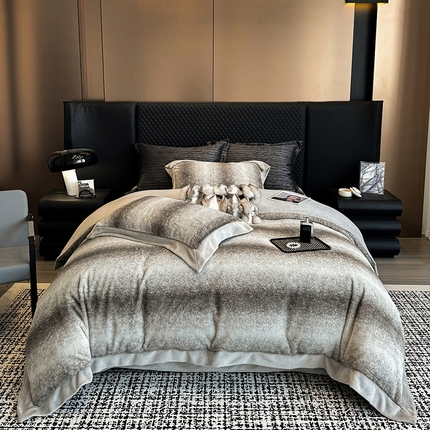 91家纺网 家纺一手货源 找家纺 （总）若未家居 LOVEWE HOUSE 2025新款秋冬渐变丹麦貂四件套-卡洛斯