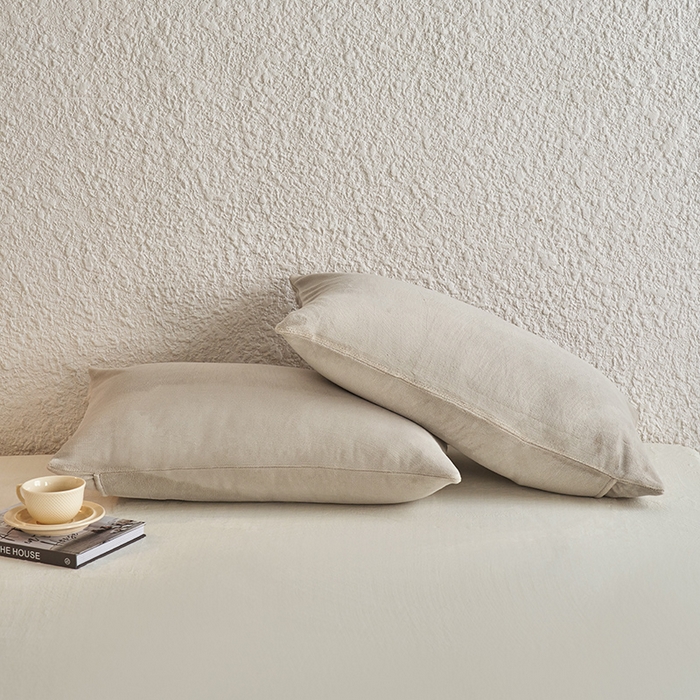 91家纺网 家纺一手货源 找家纺 千朵森 2024新款A类纯色牛奶绒单枕套-芙妮系列 芙妮-苏木浅灰