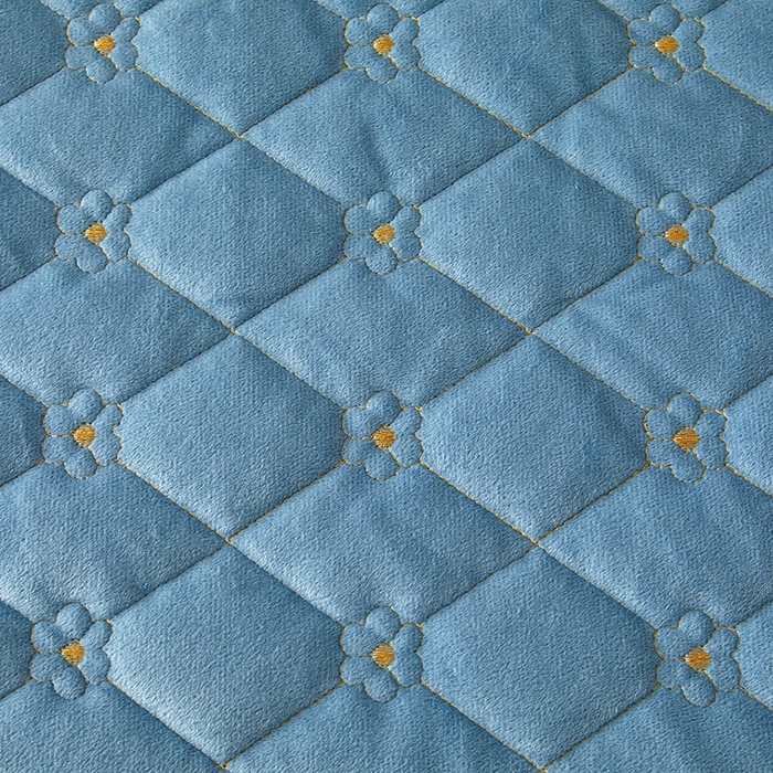 91家纺网 家纺一手货源 找家纺 罗艺轩 2024新款加厚宝宝绒夹棉床裙三件套-梦幻星辰 绅士蓝