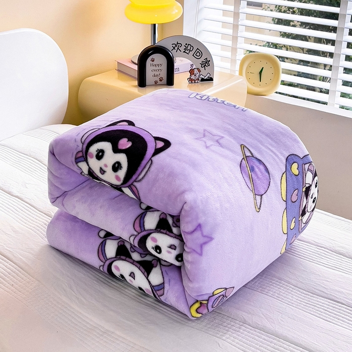 91家纺网 家纺一手货源 找家纺 鱼宝 2024新款牛奶绒可拆卸被套被芯 甜美星际