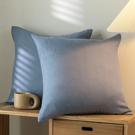 91家纺网 家纺一手货源 找家纺 （总）呦呦南宋 2024新款老粗布抱枕套纯色抱枕套粗布纹理感高级感隐形拉链可拆卸加厚靠垫套