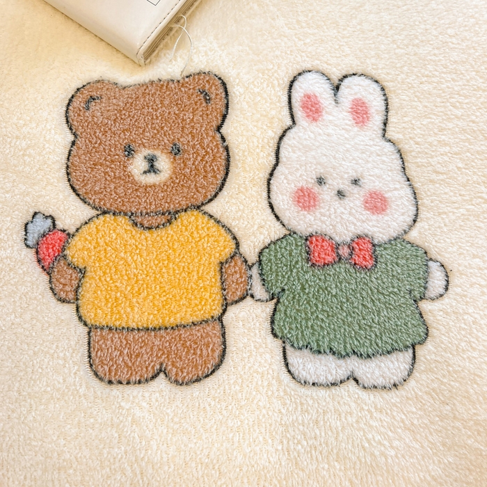 91家纺网 家纺一手货源 找家纺 韩巢家纺 2024新款加厚雪花绒牛奶绒珊瑚绒四件套-新品（提供卖家秀） 快乐心情