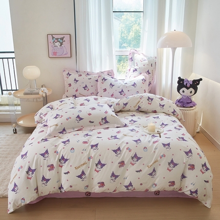 91家纺网 家纺一手货源 找家纺 蘭菲家纺 2024新款全棉小版卡通三丽鸥四件套 小臭美