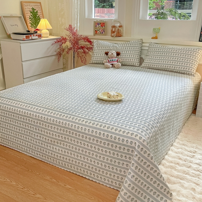 91家纺网 家纺一手货源 找家纺 义博家纺 2025新款全棉老粗布床单 陌微