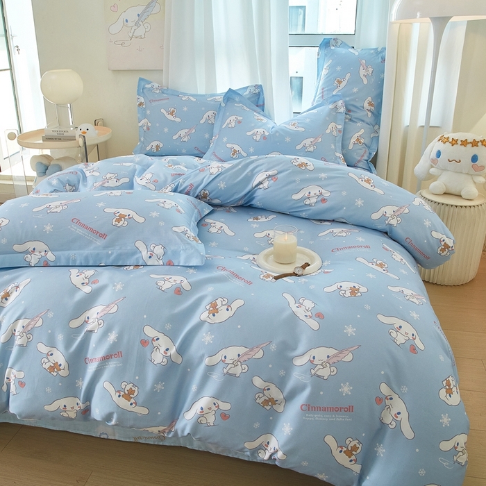 91家纺网 家纺一手货源 找家纺 蘭菲家纺 2024新款全棉小版卡通三丽鸥四件套 小雪儿