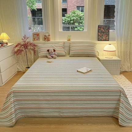 91家纺网 家纺一手货源 找家纺 （总）义博家纺 2025新款原棉老粗布床单凉席