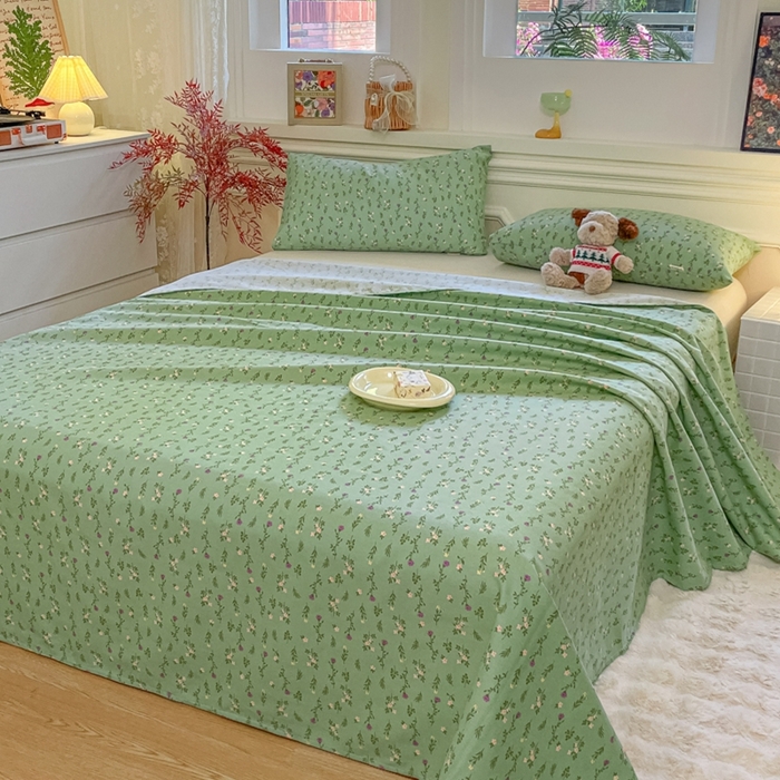 91家纺网 家纺一手货源 找家纺 义博家纺 2025新款全棉老粗布床单 初夏