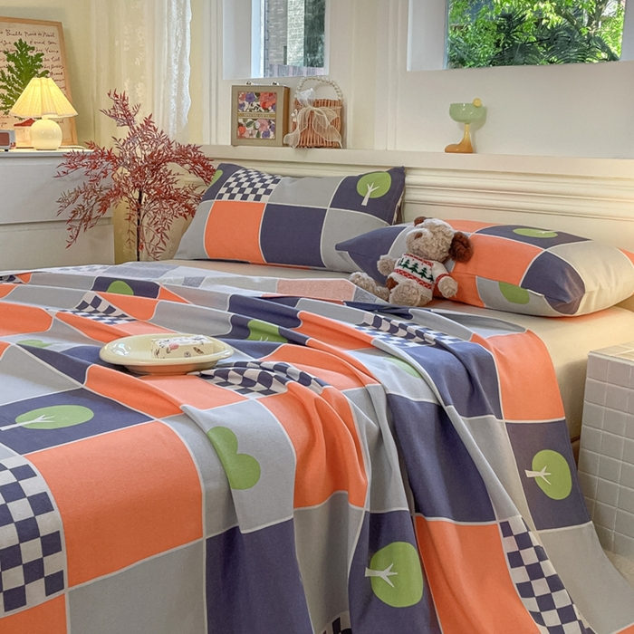 91家纺网 家纺一手货源 找家纺 义博家纺 2025新款全棉老粗布床单 玛奇朵