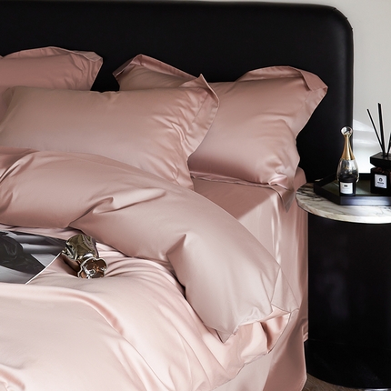 91家纺网 家纺一手货源 找家纺 秀色家纺 2025新款50支贡缎A类轻奢纯色长绒棉四件套全棉纯棉被套高级感床单三件套-雅克 雅克-香芋紫