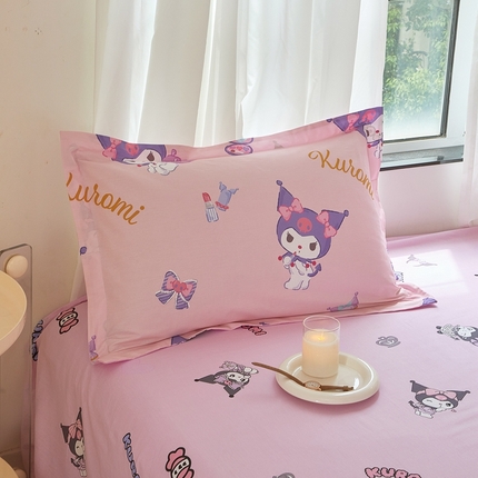 91家纺网 家纺一手货源 找家纺 蘭菲家纺 2024新款全棉小版卡通三丽鸥单被套 小甜酱.粉
