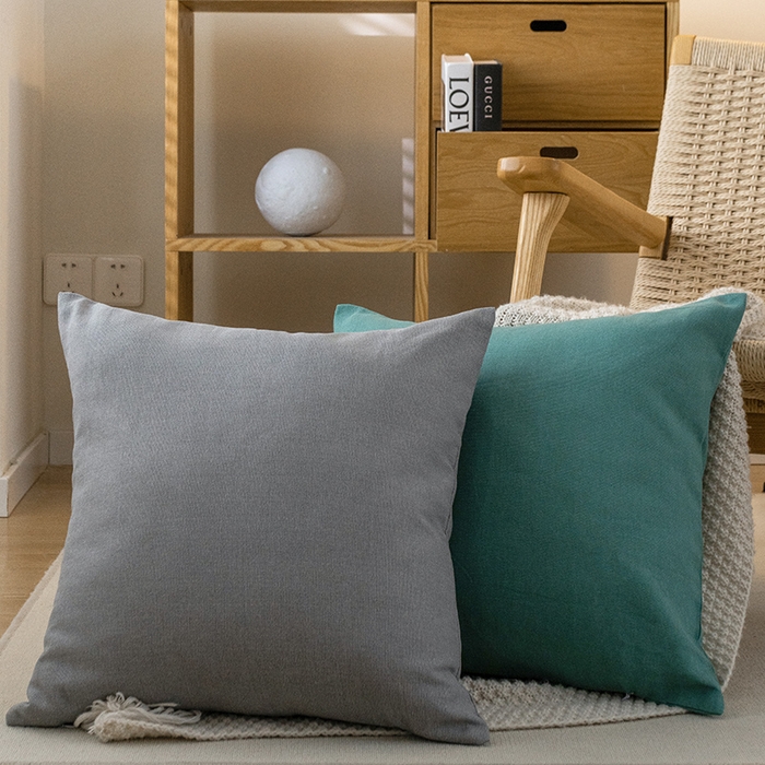 91家纺网 家纺一手货源 找家纺 （总）呦呦南宋 2024新款老粗布抱枕套纯色抱枕套粗布纹理感高级感隐形拉链可拆卸加厚靠垫套