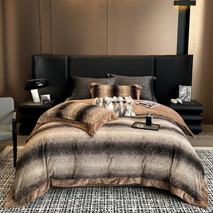 91家纺网 家纺一手货源 找家纺 （总）若未家居 LOVEWE HOUSE 2025新款秋冬渐变丹麦貂四件套-卡洛斯