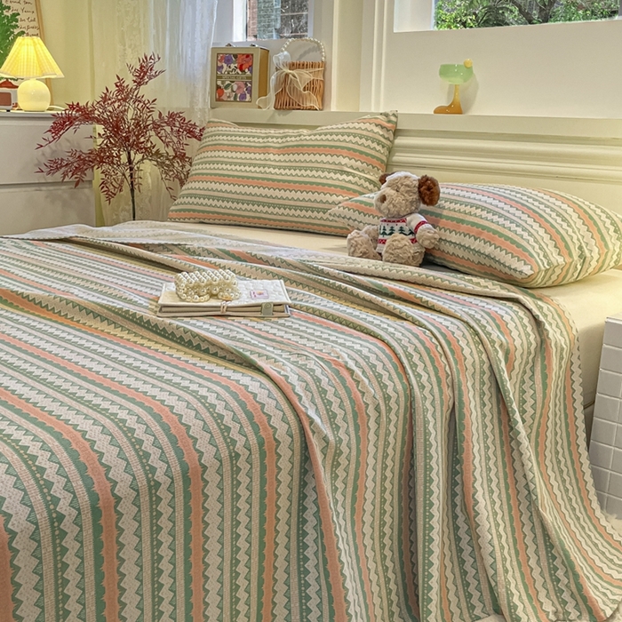 91家纺网 家纺一手货源 找家纺 义博家纺 2025新款全棉老粗布床单 向往生活