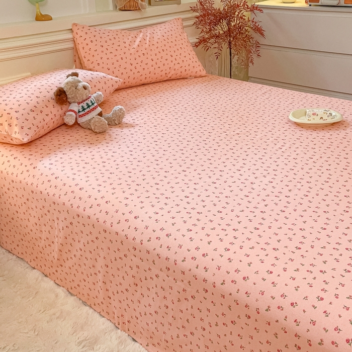 91家纺网 家纺一手货源 找家纺 义博家纺 2025新款全棉老粗布床单 梵花