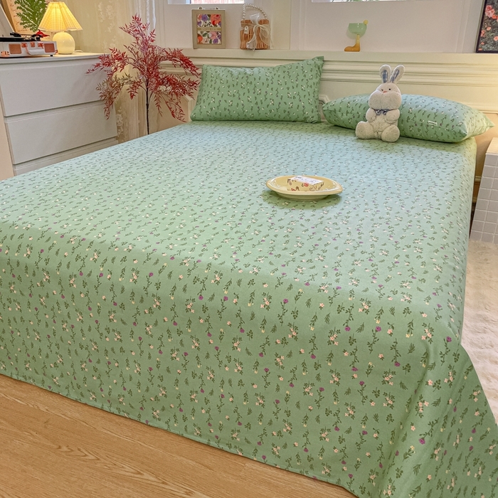 91家纺网 家纺一手货源 找家纺 义博家纺 2025新款全棉老粗布床单 初夏