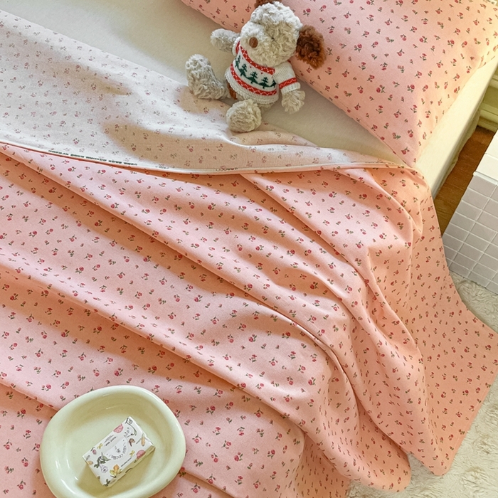 91家纺网 家纺一手货源 找家纺 义博家纺 2025新款全棉老粗布床单 梵花