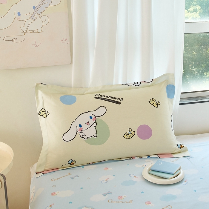 91家纺网 家纺一手货源 找家纺 蘭菲家纺 2024新款全棉小版卡通三丽鸥单被套 开心狗