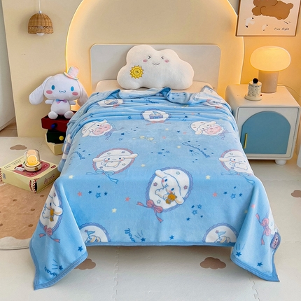 91家纺网 家纺一手货源 找家纺 花满路 2024新款亲肤舒适三丽鸥毛毯 大耳狗