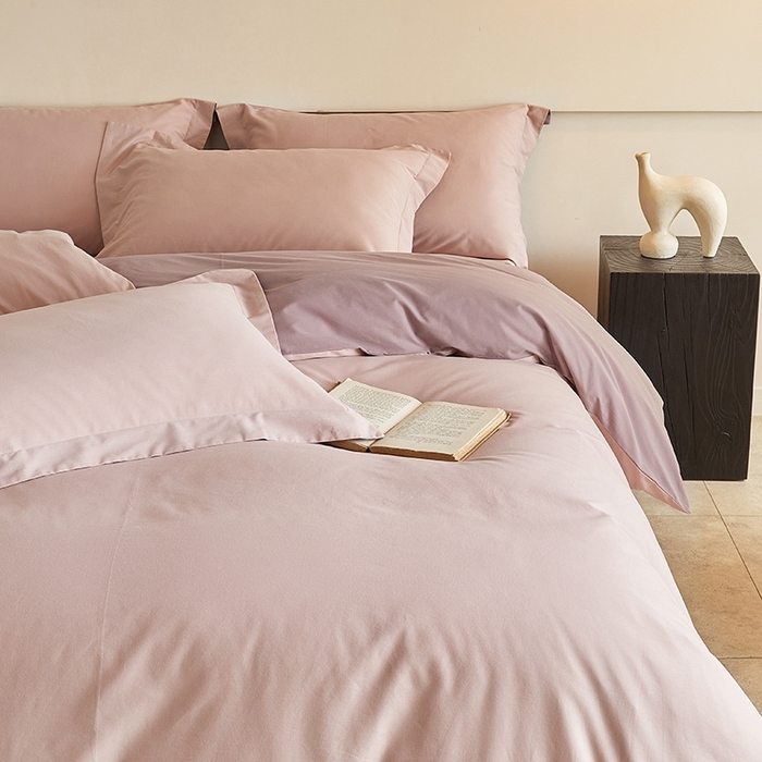 91家纺网 家纺一手货源 找家纺 秀色家纺 2025新款秋冬加厚保暖床上纯色四件套纯棉磨毛全棉床单被套三件套50支-瑞妮 瑞妮-桃红+轻紫