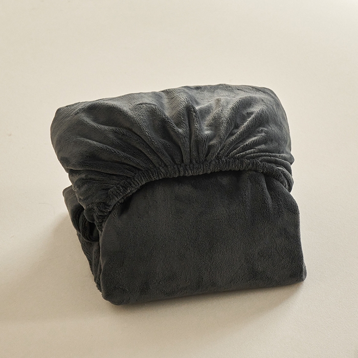 91家纺网 家纺一手货源 找家纺 千朵森 2024新款A类纯色牛奶绒单床笠-芙妮系列-风格一 芙妮-雅士灰