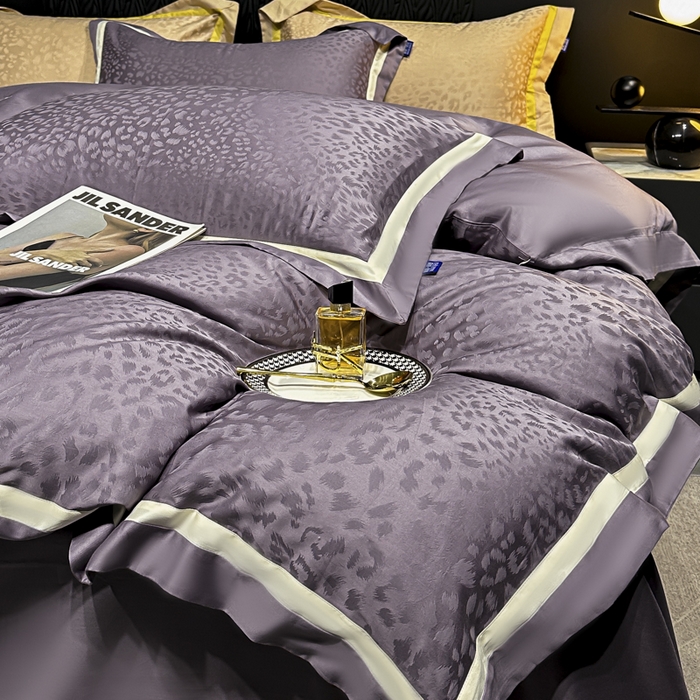 91家纺网 家纺一手货源 找家纺 （总）雲归梦 2024新款轻奢双拼角全棉提花四件套