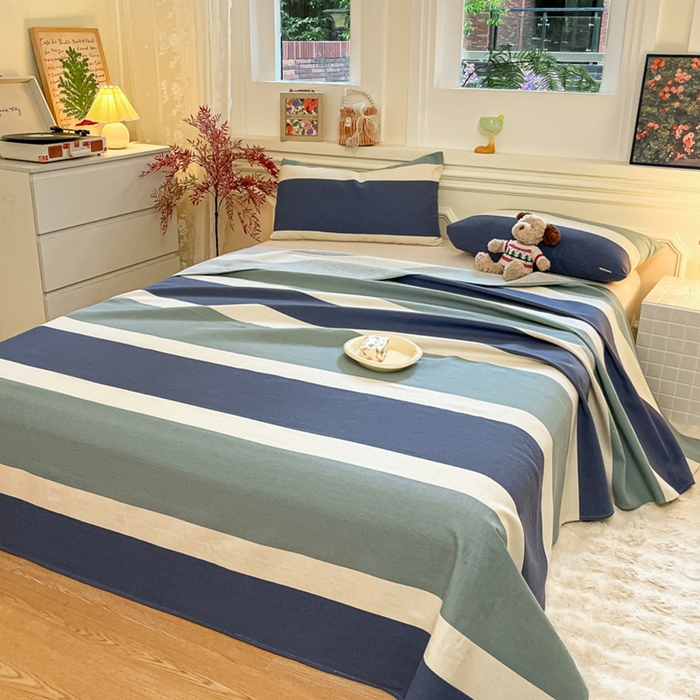 91家纺网 家纺一手货源 找家纺 义博家纺 2025新款全棉老粗布床单 绅士