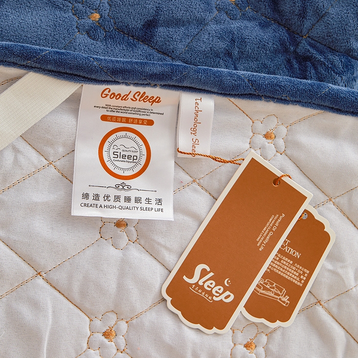 91家纺网 家纺一手货源 找家纺 罗艺轩 2024新款加厚宝宝绒夹棉床裙三件套-梦幻星辰 宝石蓝