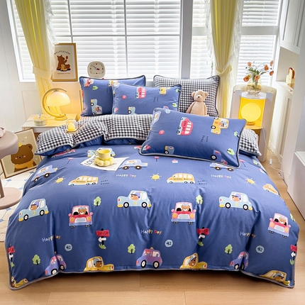 91家纺网 家纺一手货源 找家纺 （总）2024新款全棉加牛奶绒四件套单被套系列-四件套