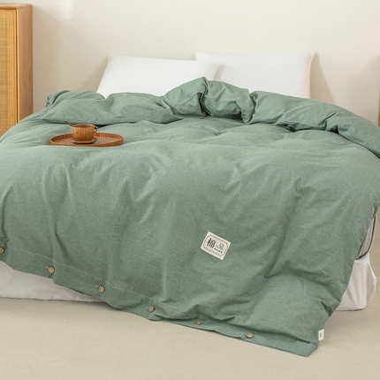 91家纺网 家纺一手货源 找家纺 （总）呦呦南宋 纽扣款单被套A类纯棉  母婴级色织水洗棉 单件纯色被罩 无印风全棉单品被套