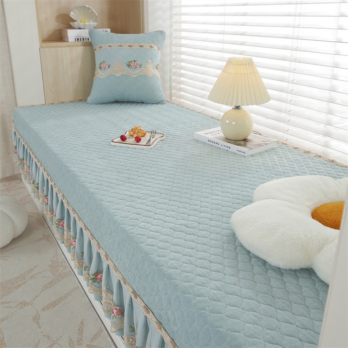 91家纺网 家纺一手货源 找家纺 共鸣沙发垫 2024新款四季雪尼尔飘窗垫-慕恋 慕恋浅绿