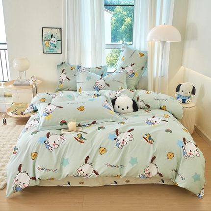 91家纺网 家纺一手货源 找家纺 蘭菲家纺 2024新款全棉小版卡通三丽鸥四件套 水果派