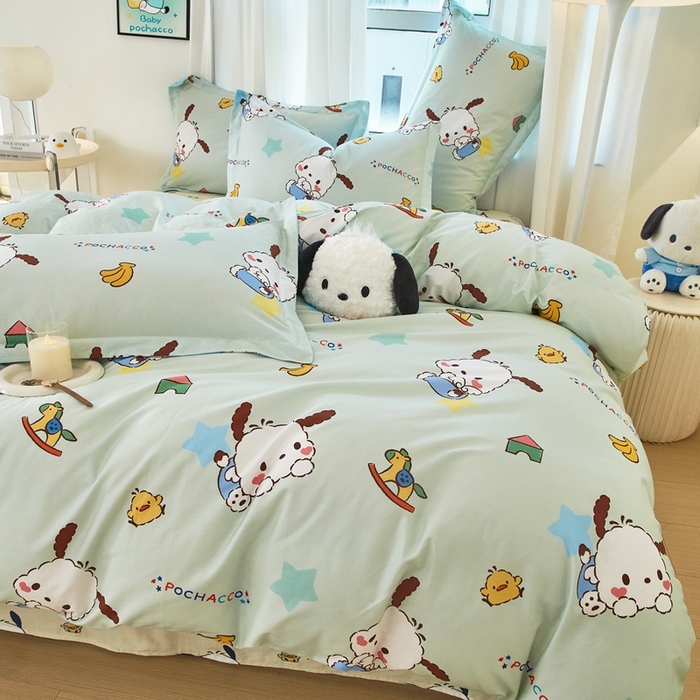 91家纺网 家纺一手货源 找家纺 蘭菲家纺 2024新款全棉小版卡通三丽鸥四件套 水果派