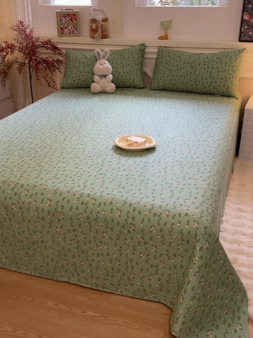 91家纺网 家纺一手货源 找家纺 义博家纺 2025新款全棉老粗布床单 初夏