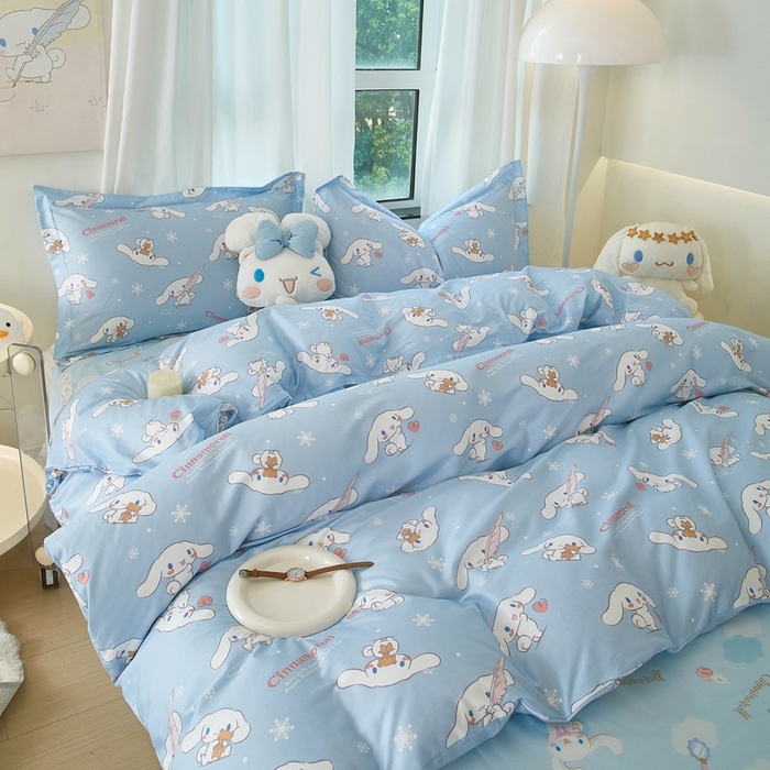 91家纺网 家纺一手货源 找家纺 蘭菲家纺 2024新款全棉小版卡通三丽鸥四件套 小雪儿