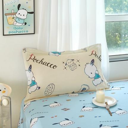 91家纺网 家纺一手货源 找家纺 蘭菲家纺 2024新款全棉小版卡通三丽鸥单被套 俏皮狗