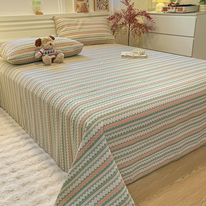 91家纺网 家纺一手货源 找家纺 义博家纺 2025新款全棉老粗布床单 向往生活