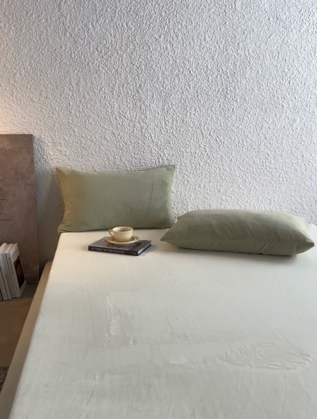 91家纺网 家纺一手货源 找家纺 千朵森 2024新款A类纯色牛奶绒单枕套-芙妮系列 芙妮-莺茶绿