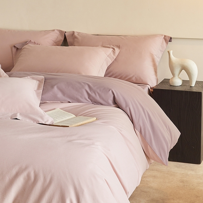 91家纺网 家纺一手货源 找家纺 秀色家纺 2025新款秋冬加厚保暖床上纯色四件套纯棉磨毛全棉床单被套三件套50支-瑞妮 瑞妮-桃红+轻紫