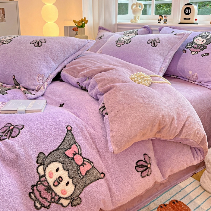 91家纺网 家纺一手货源 找家纺 韩巢家纺 2024新款加厚雪花绒牛奶绒珊瑚绒单件被套-新品（提供卖家秀 ） 库骆米