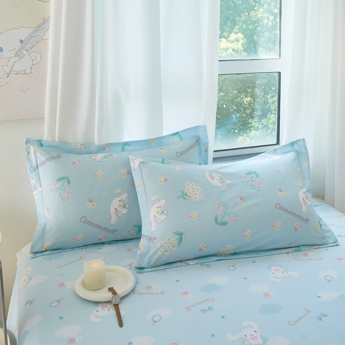 91家纺网 家纺一手货源 找家纺 蘭菲家纺 2024新款全棉小版卡通三丽鸥单被套 小清新