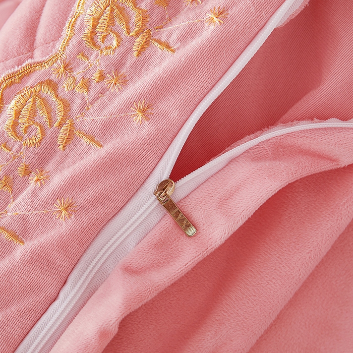 91家纺网 家纺一手货源 找家纺 罗艺轩 2024新款加厚宝宝绒夹棉床裙四件套-梦幻星辰 樱花粉