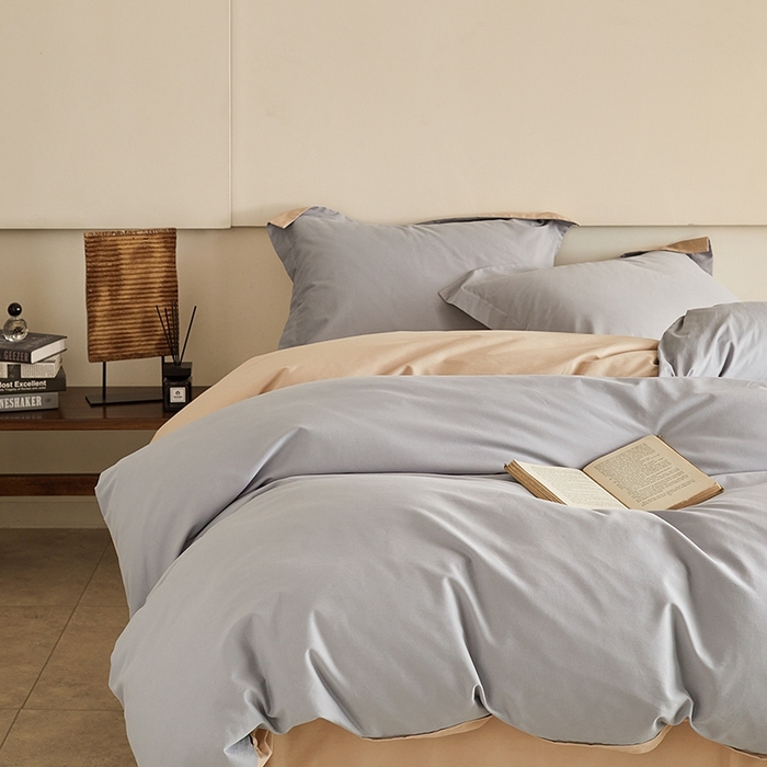 91家纺网 家纺一手货源 找家纺 秀色家纺 2025新款秋冬加厚保暖床上纯色四件套纯棉磨毛全棉床单被套三件套50支-瑞妮 瑞妮-松灰+奶油