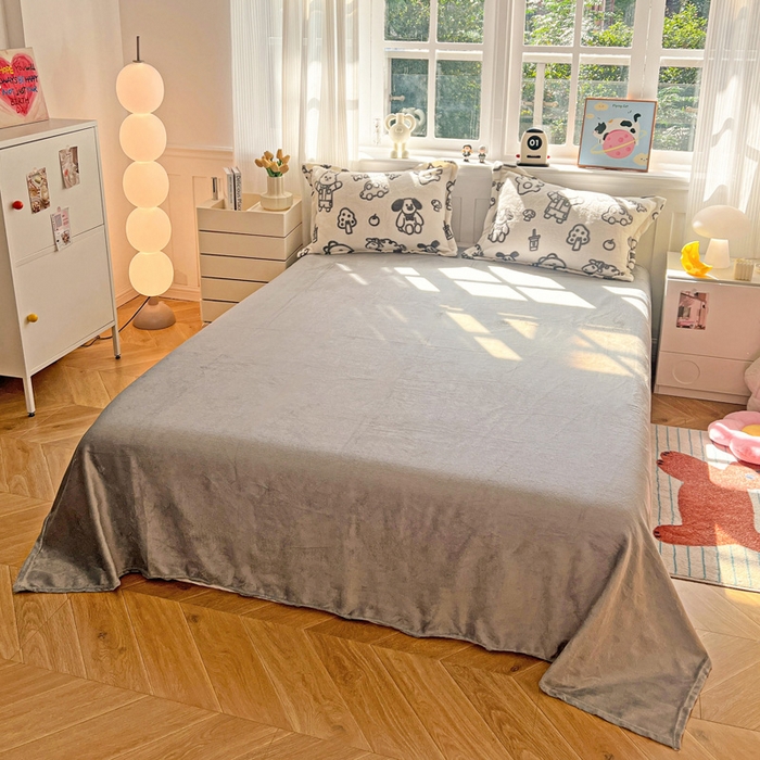 91家纺网 家纺一手货源 找家纺 韩巢家纺 2024新款加厚雪花绒牛奶绒珊瑚绒四件套-新品（提供卖家秀） 灰色轨迹