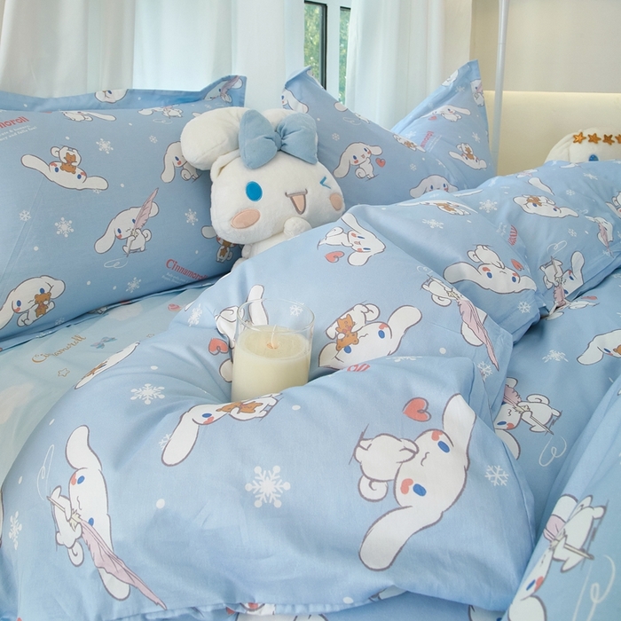 91家纺网 家纺一手货源 找家纺 蘭菲家纺 2024新款全棉小版卡通三丽鸥四件套 小雪儿